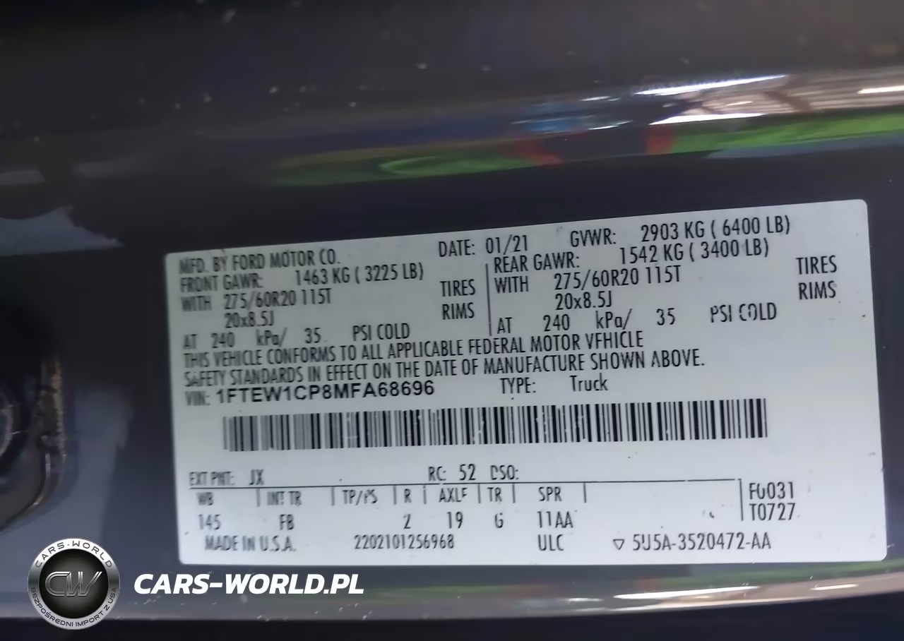 2021 Ford F-150 Xlt VIN:1FTEW1CP8MFA68696 - 9