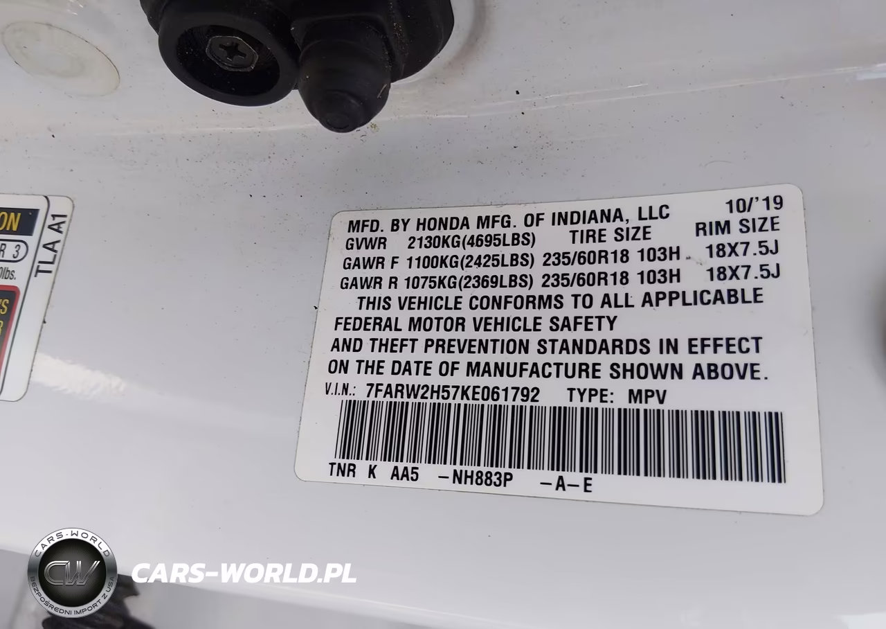 2019 Honda Cr-V Ex VIN:7FARW2H57KE061792 - 9