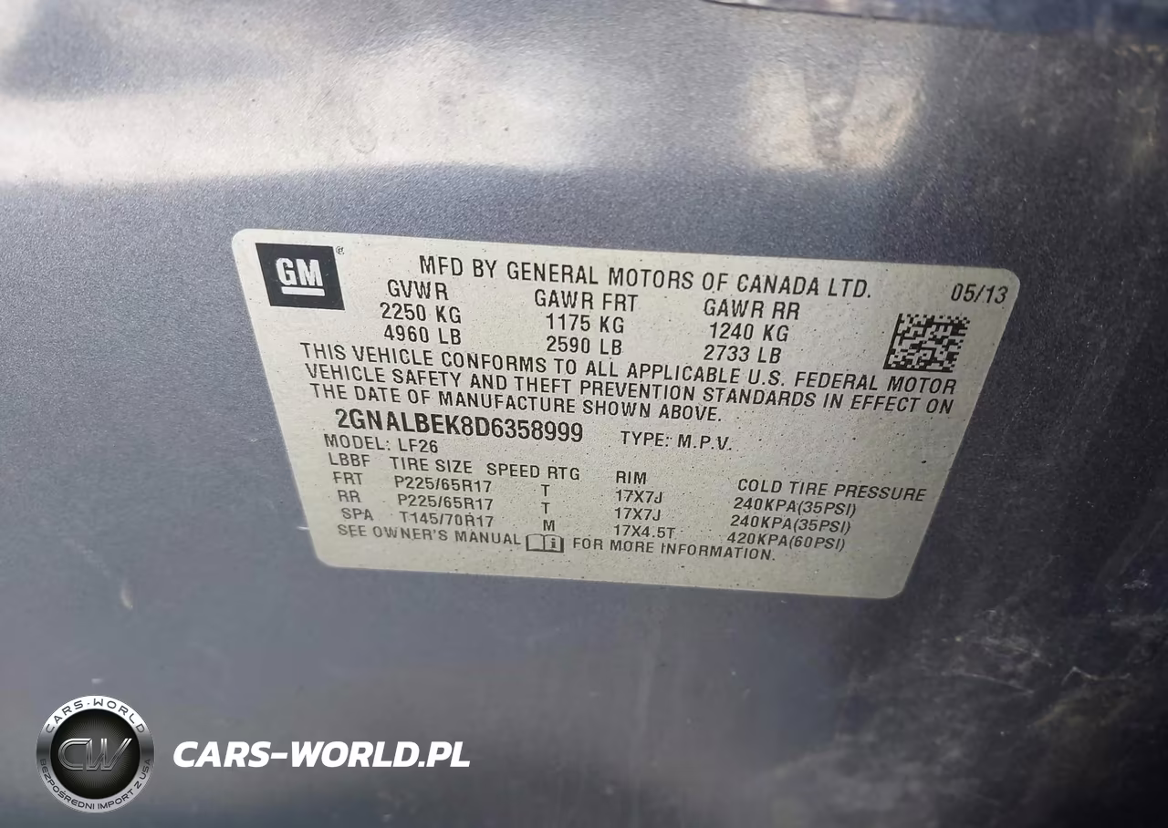 2013 Chevrolet Equinox Ls VIN:2GNALBEK8D6358999 - 9