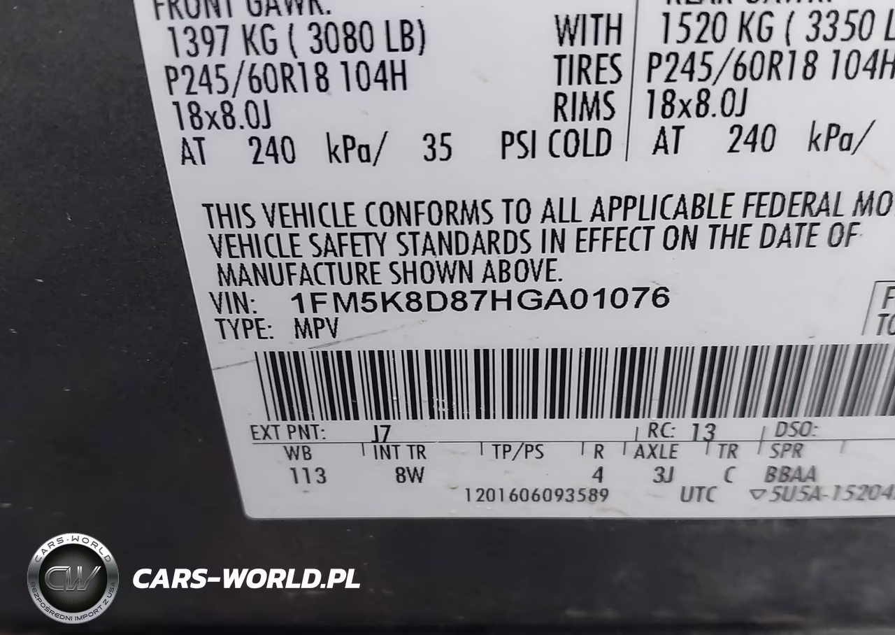 2017 Ford Explorer Xlt VIN:1FM5K8D87HGA01076 - 9