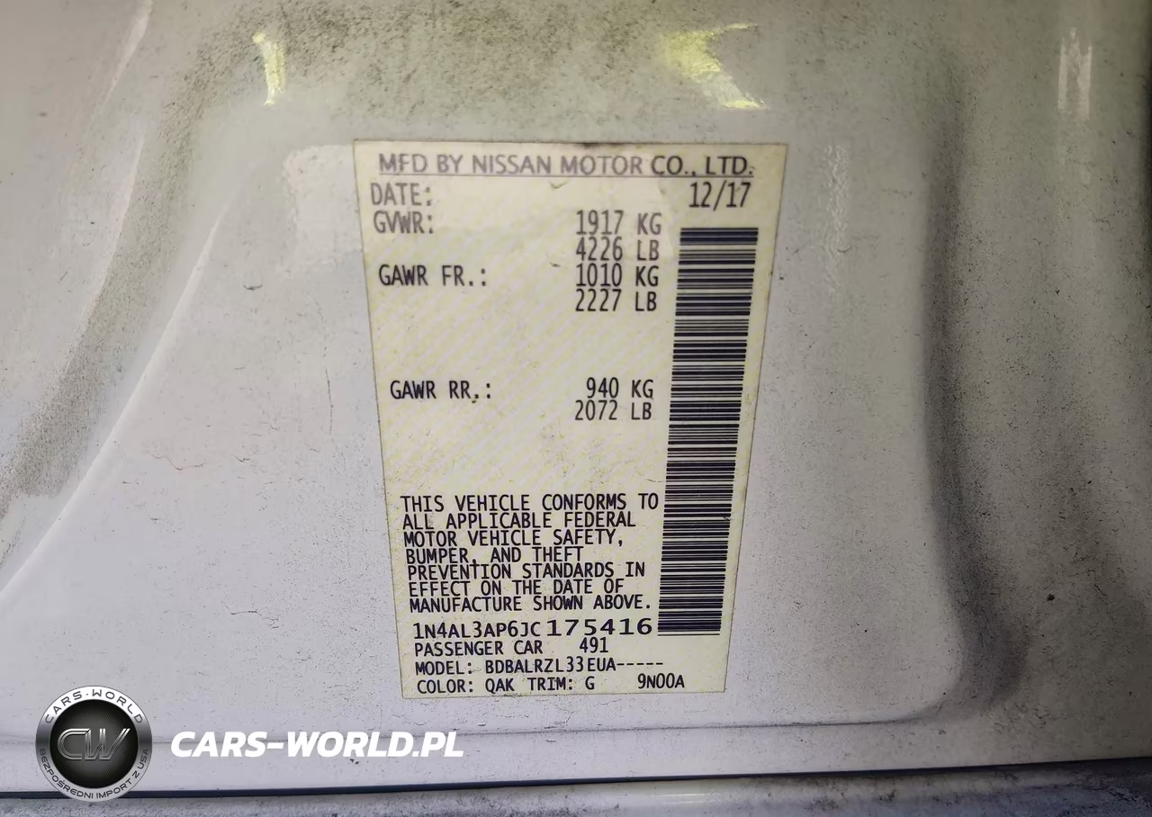 2018 Nissan Altima 2.5 Sl VIN:1N4AL3AP6JC175416 - 9
