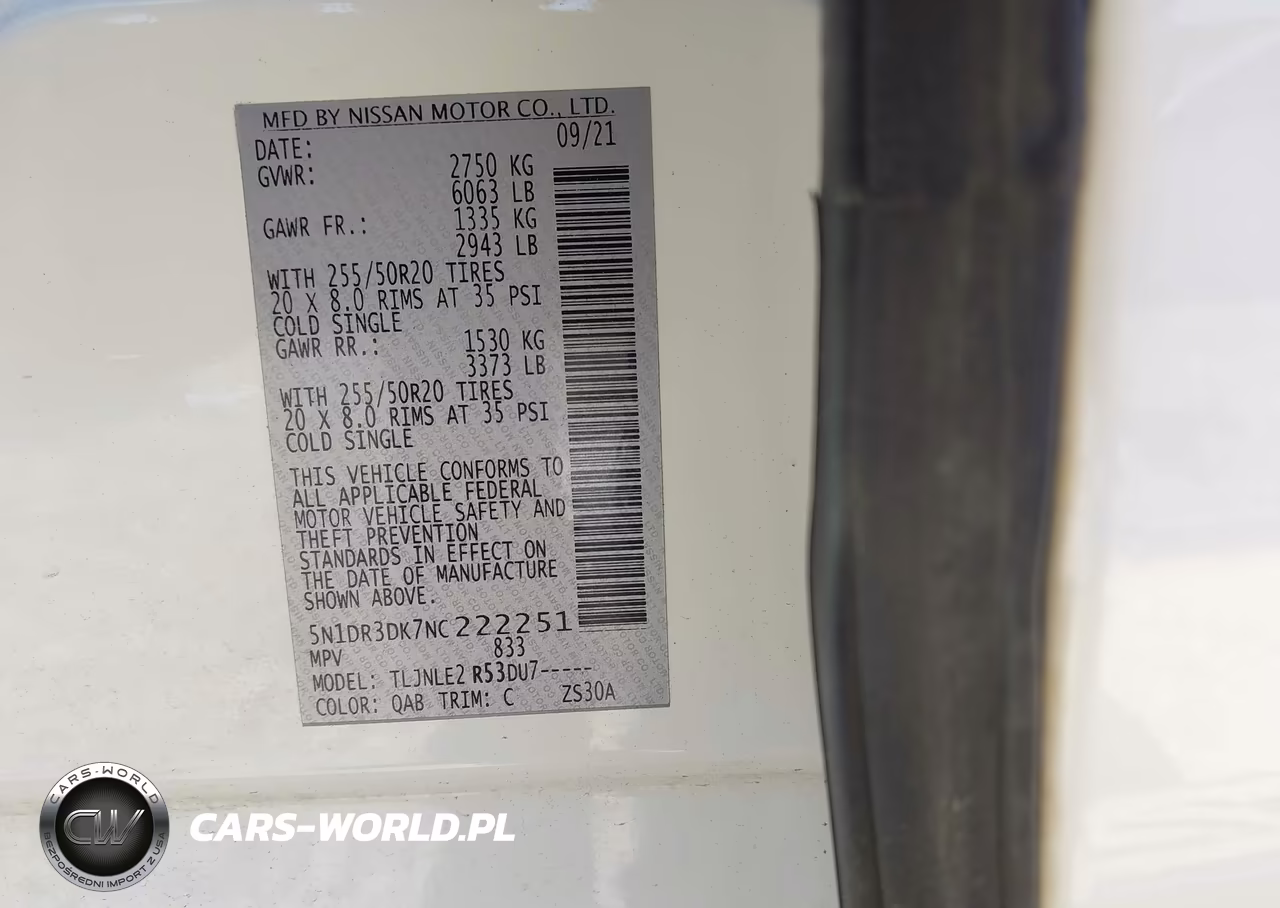 2022 Nissan Pathfinder Platinum 4Wd VIN:5N1DR3DK7NC222251 - 9