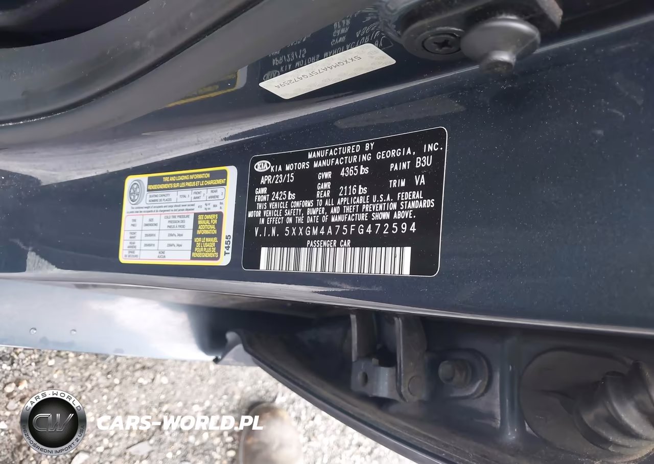 2015 Kia Optima Lx VIN:5XXGM4A75FG472594 - 9