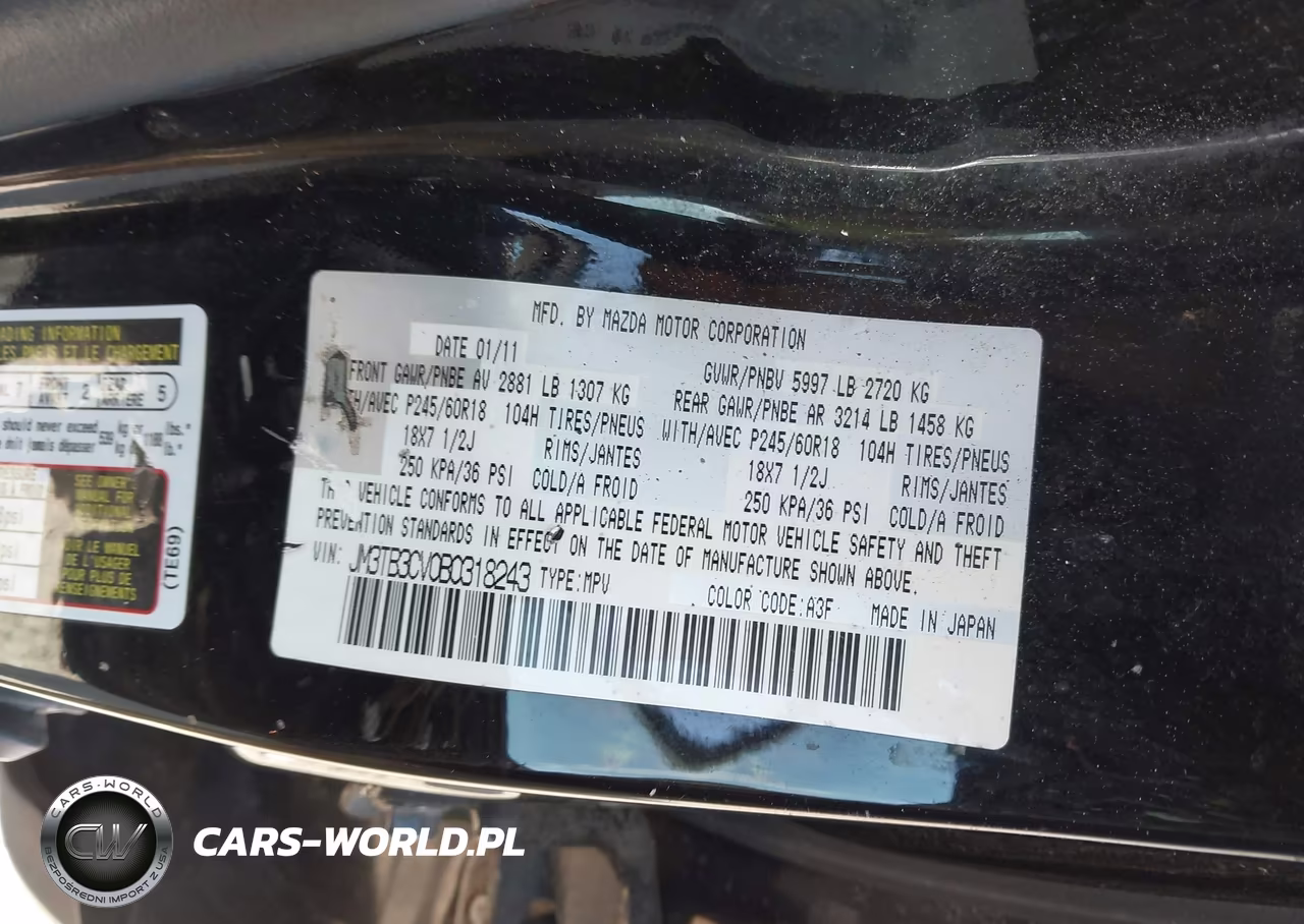 2011 Mazda Cx-9 Touring VIN:JM3TB3CV0B0318243 - 9