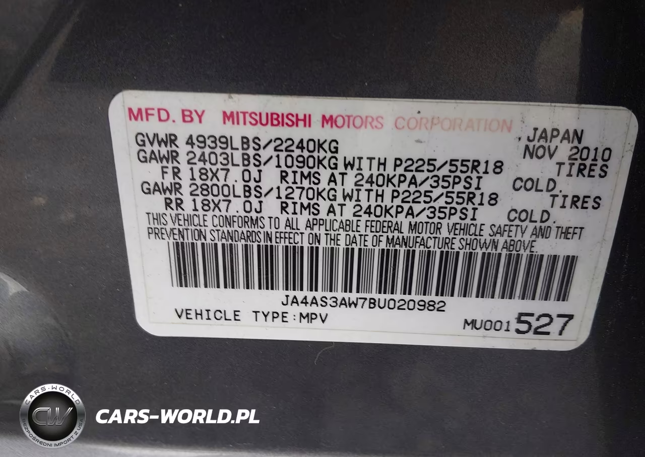 2011 Mitsubishi Outlander Se VIN:JA4AS3AW7BU020982 - 9