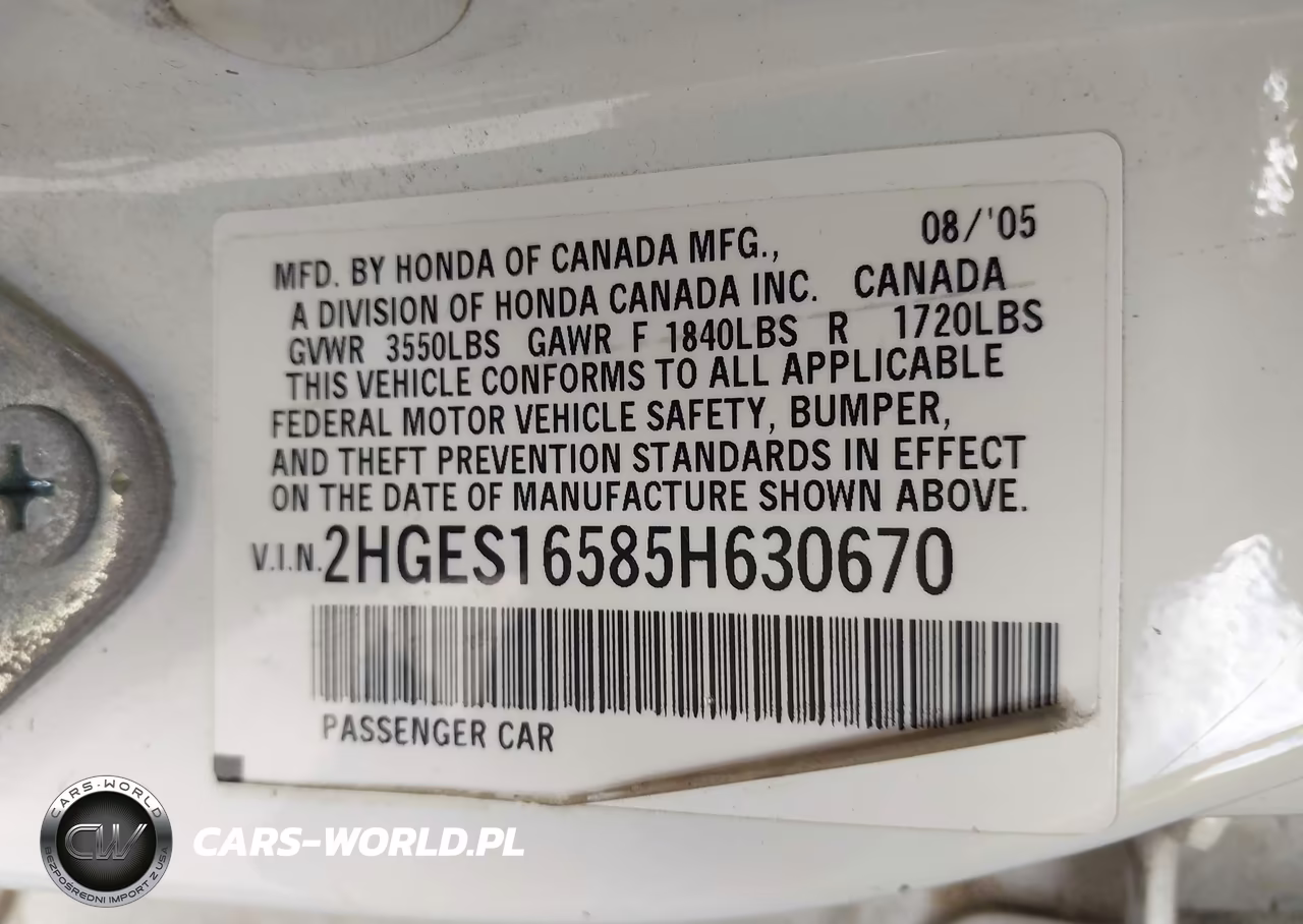 2005 Honda Civic Lx VIN:2HGES16585H630670 - 9