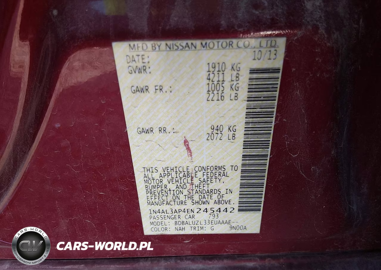 2014 Nissan Altima 2.5 Sv VIN:1N4AL3AP4EN245442 - 9