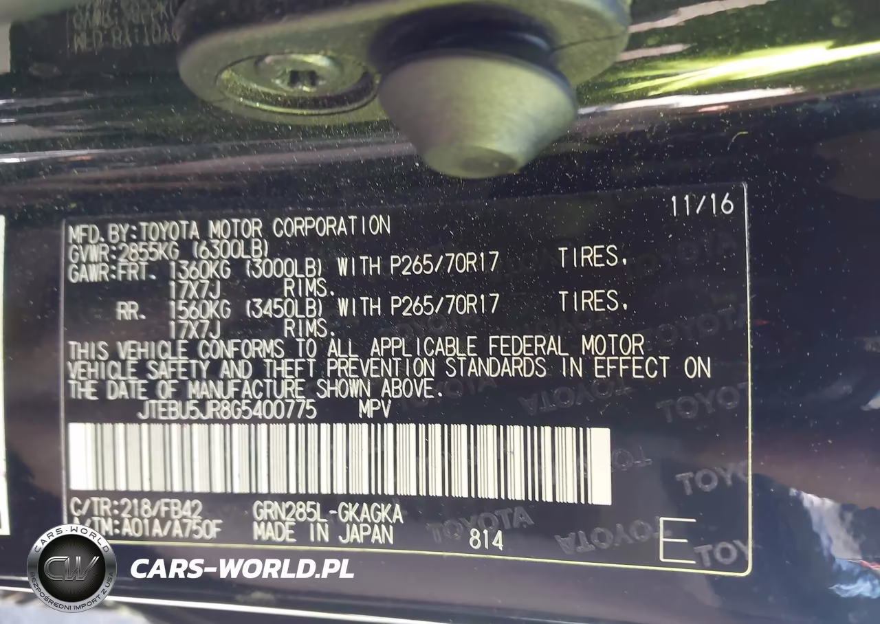 2016 Toyota 4Runner Sr5 VIN:JTEBU5JR8G5400775 - 9