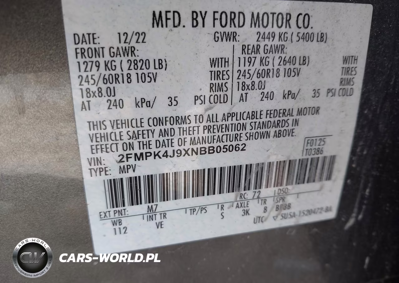 2022 Ford Edge Sel VIN:2FMPK4J9XNBB05062 - 9