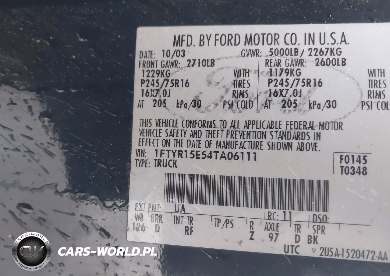 2004 Ford Ranger Xlt VIN:1FTYR15E54TA06111 - 9