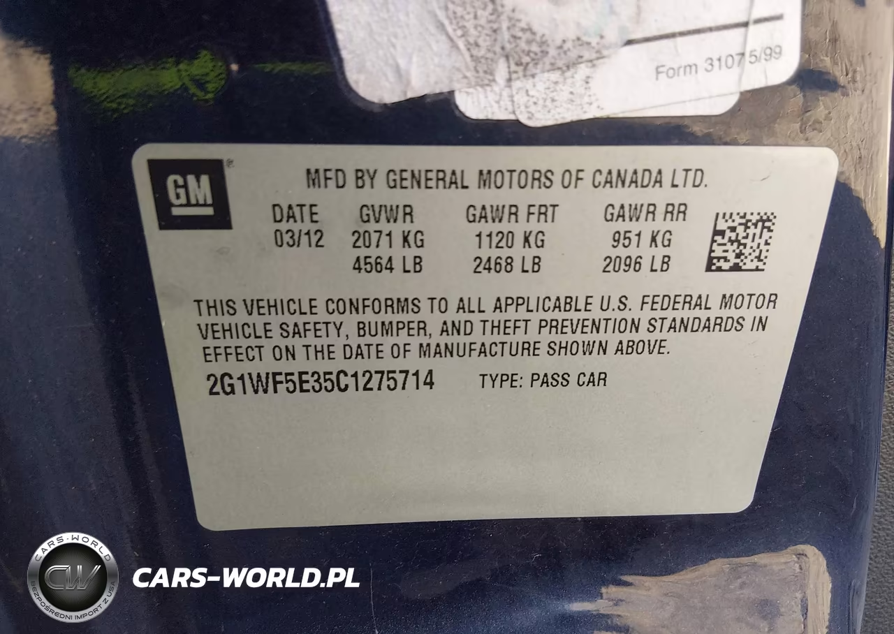 2012 Chevrolet Impala Ls VIN:2G1WF5E35C1275714 - 9