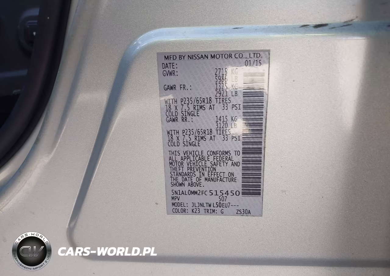 2015 Infiniti Qx60 VIN:5N1AL0MM2FC515450 - 9