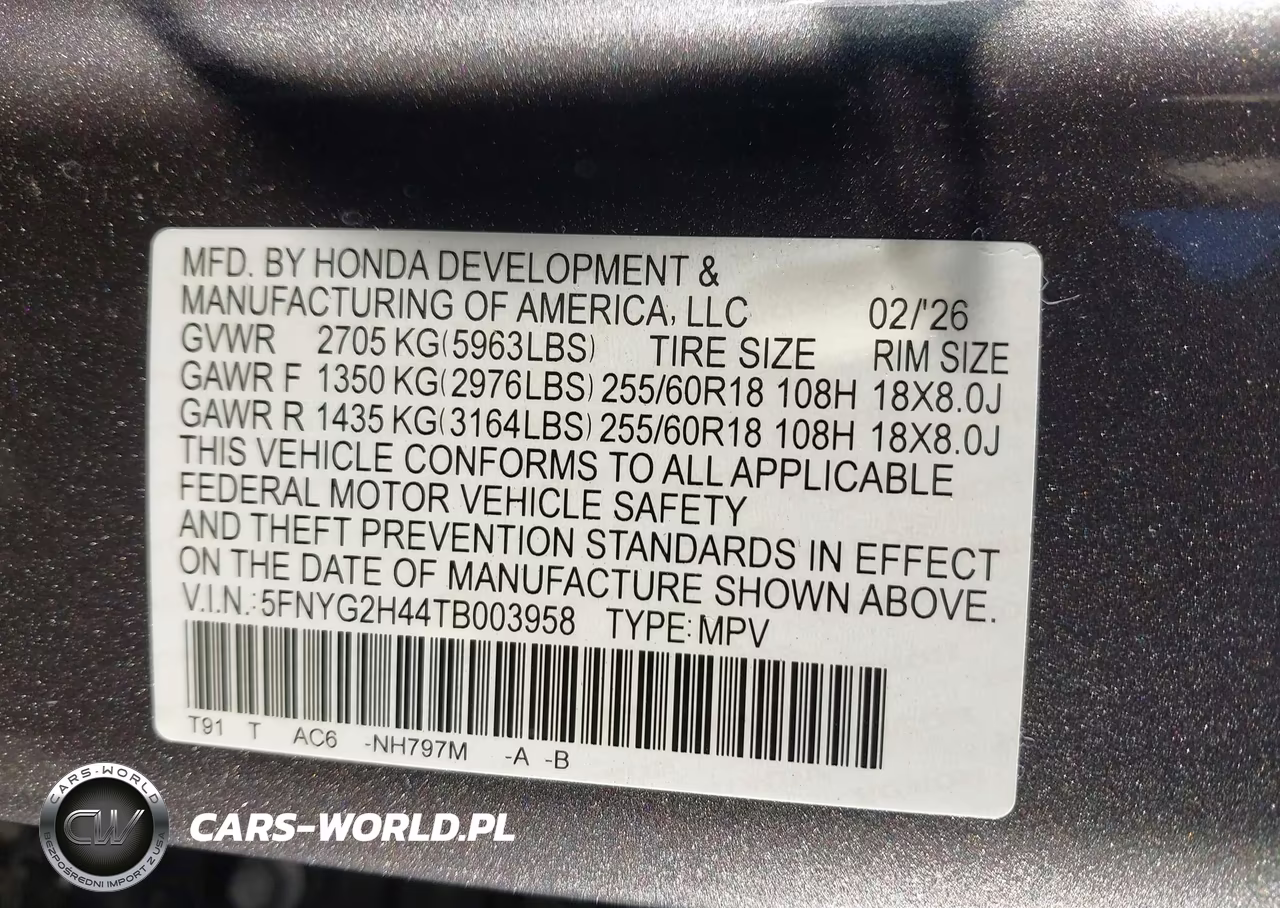 2026 Honda Pilot Ex-L VIN:5FNYG2H44TB003958 - 9