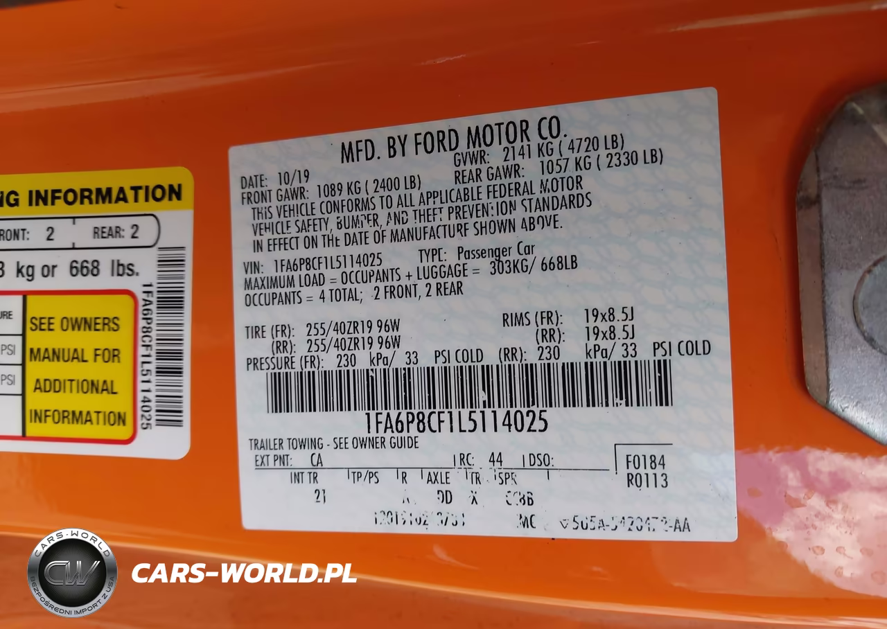 2020 Ford Mustang Gt Fastback VIN:1FA6P8CF1L5114025 - 9
