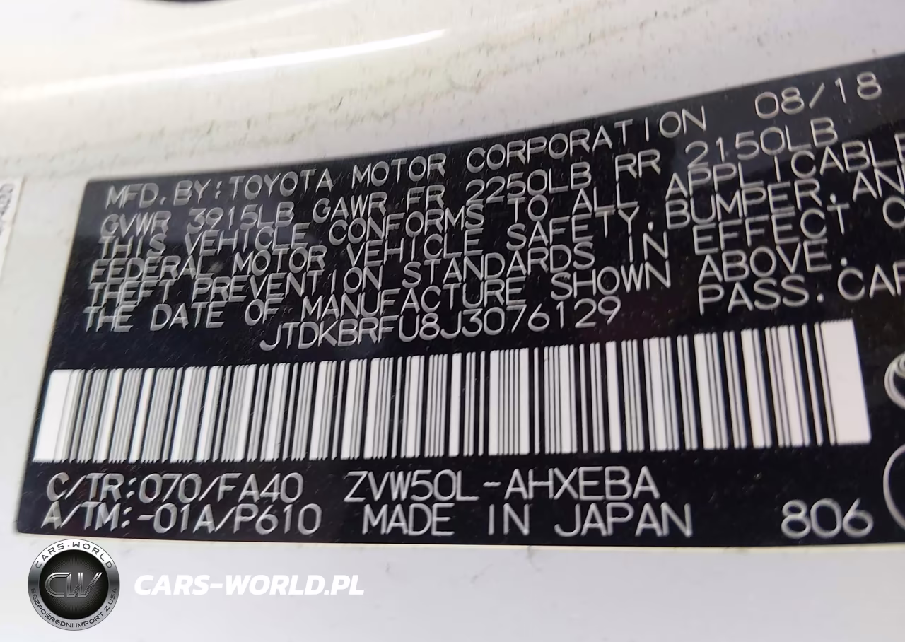 2018 Toyota Prius Two VIN:JTDKBRFU8J3076129 - 9