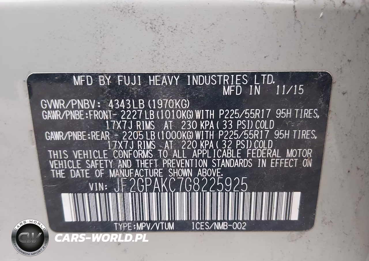 2016 Subaru Crosstrek 2.0I Limited VIN:JF2GPAKC7G8225925 - 9