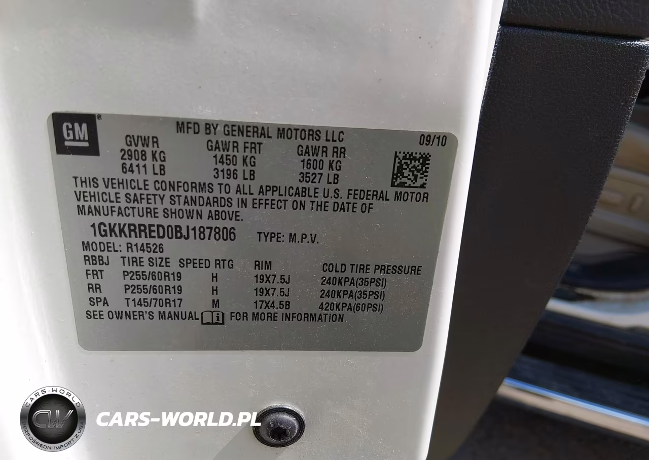 2011 GMC Acadia Slt-1 VIN:1GKKRRED0BJ187806 - 9