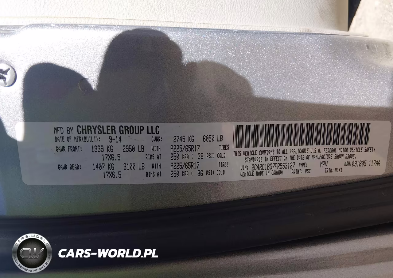 2015 Chrysler Town & Country Touring VIN:2C4RC1BG7FR553127 - 9