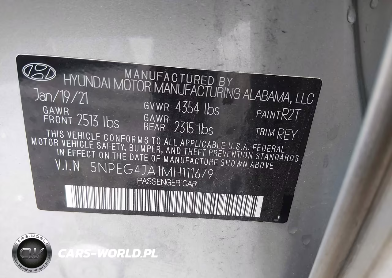 2021 Hyundai Sonata Se VIN:5NPEG4JA1MH111679 - 9