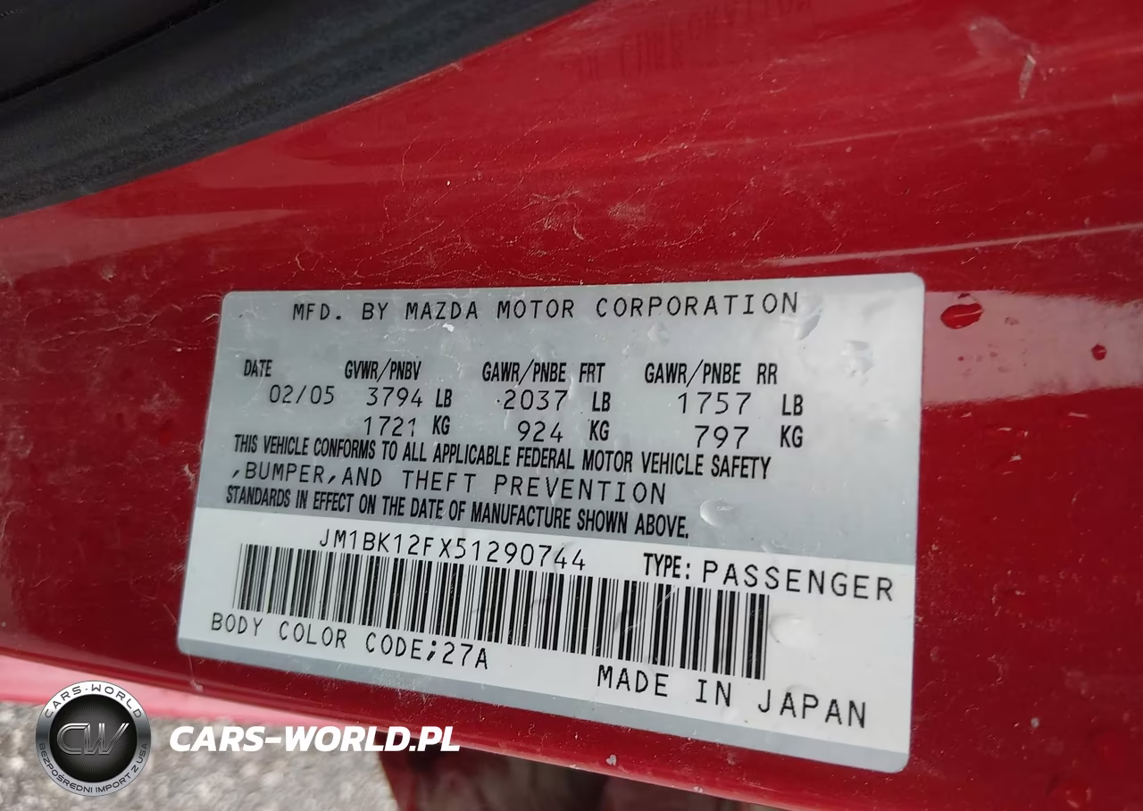 2005 Mazda Mazda3 I VIN:JM1BK12FX51290744 - 9