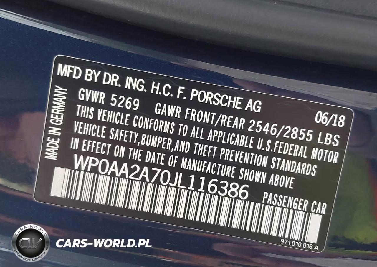 2018 Porsche Panamera 4 VIN:WP0AA2A70JL116386 - 9