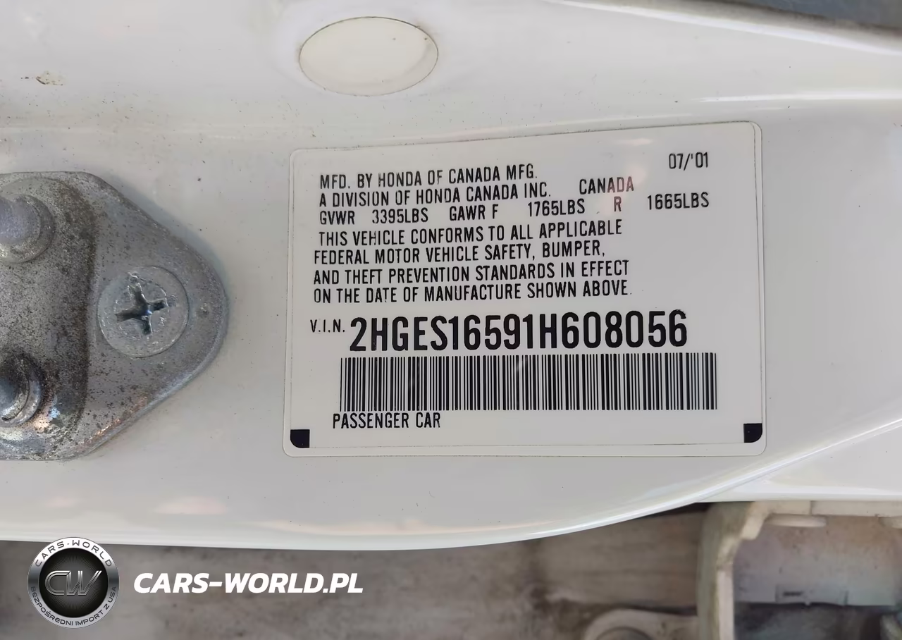 2001 Honda Civic Lx VIN:2HGES16591H608056 - 9