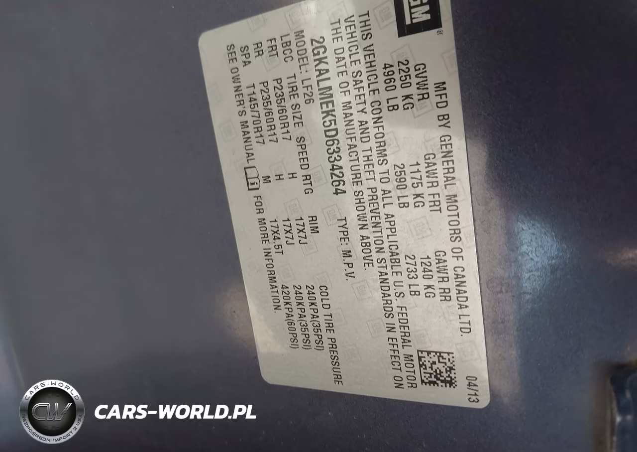 2013 GMC Terrain Sle-1 VIN:2GKALMEK5D6334264 - 9