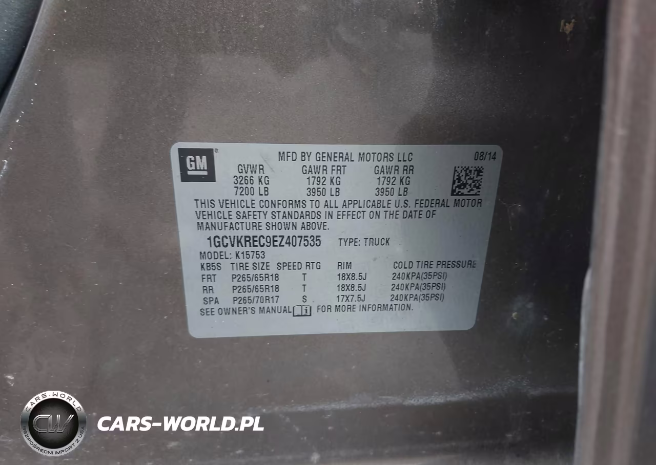 2014 Chevrolet Silverado 1500 2Lt VIN:1GCVKREC9EZ407535 - 9
