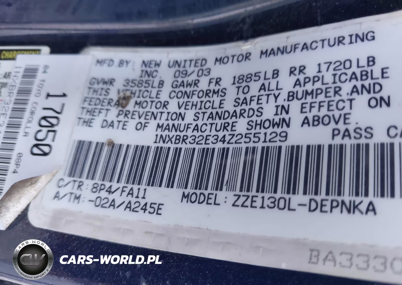 2004 Toyota Corolla Le VIN:1NXBR32E34Z255129 - 9