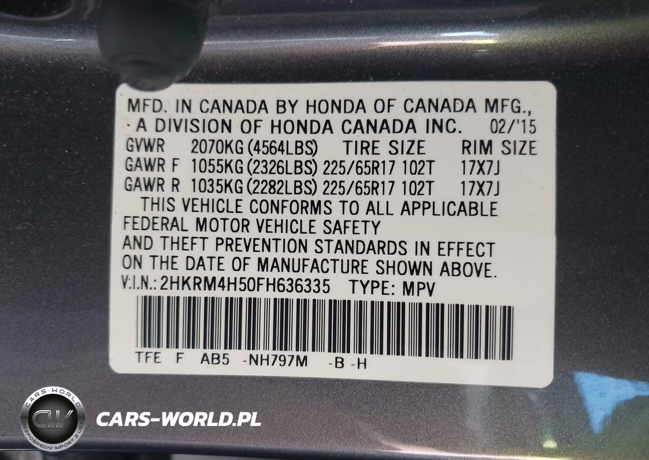 2015 Honda Cr-V Ex VIN:2HKRM4H50FH636335 - 9