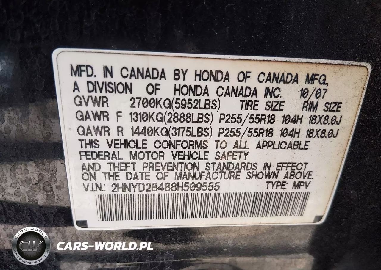 2008 Acura Mdx Technology Package VIN:2HNYD28488H509555 - 9