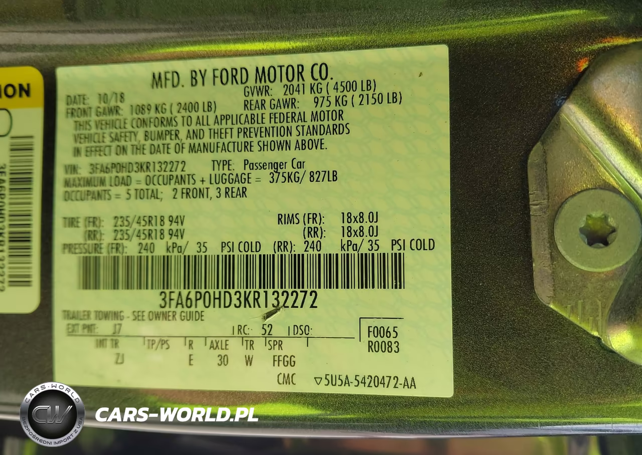 2019 Ford Fusion Se VIN:3FA6P0HD3KR132272 - 9