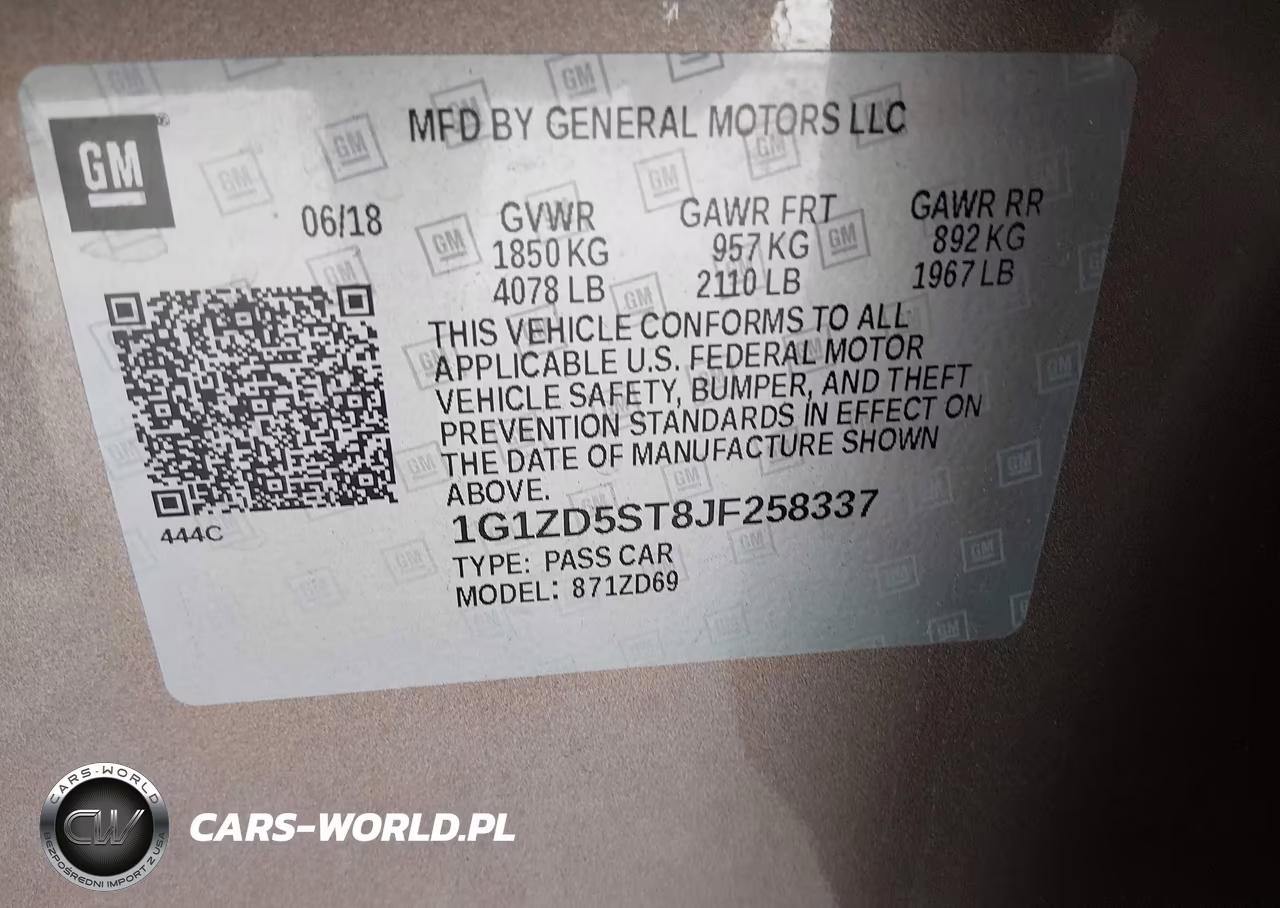 2018 Chevrolet Malibu Lt VIN:1G1ZD5ST8JF258337 - 9