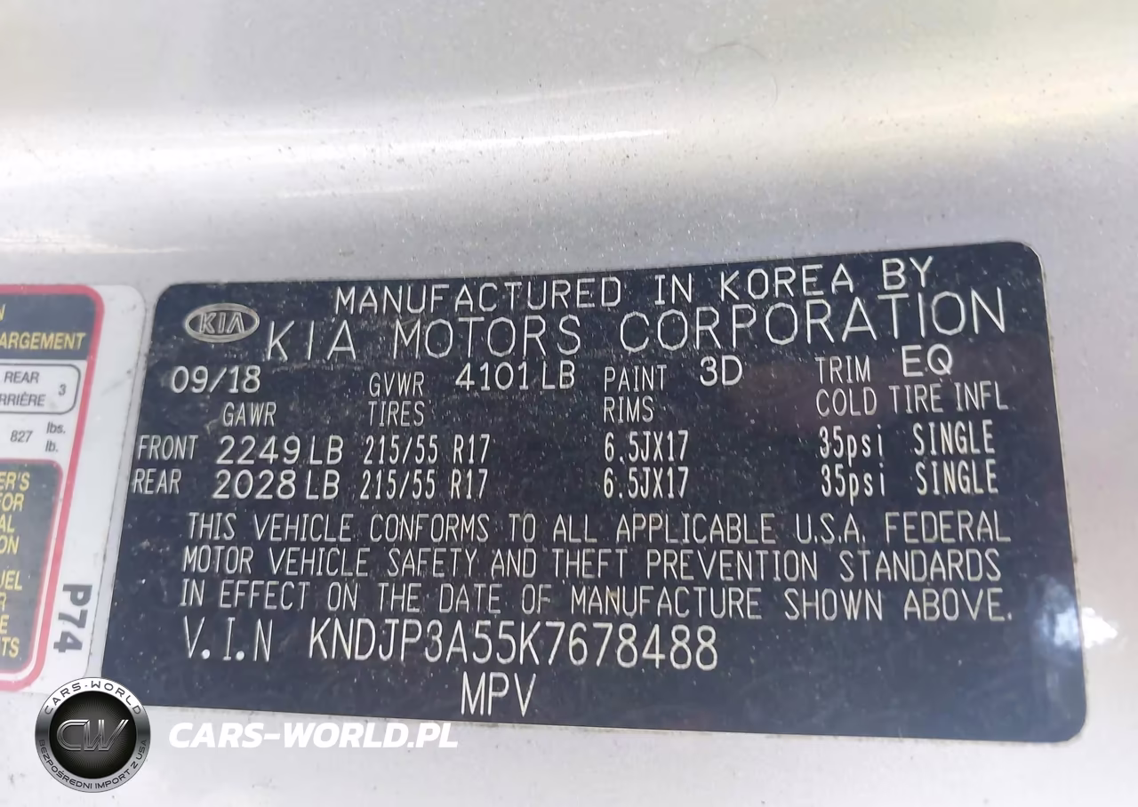 2019 Kia Alma + VIN:KNDJP3A55K7678488 - 9