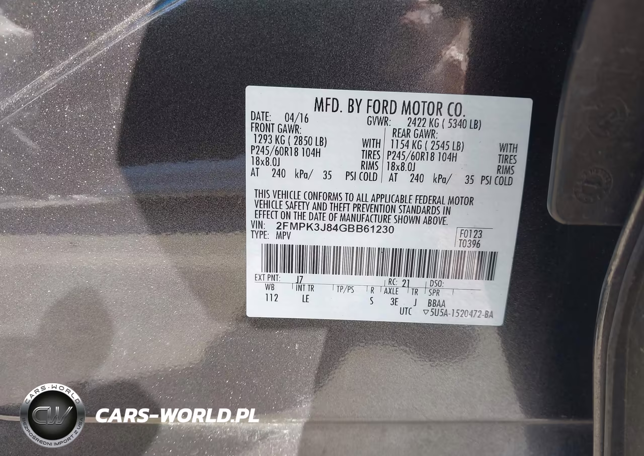 2016 Ford Edge Sel VIN:2FMPK3J84GBB61230 - 9
