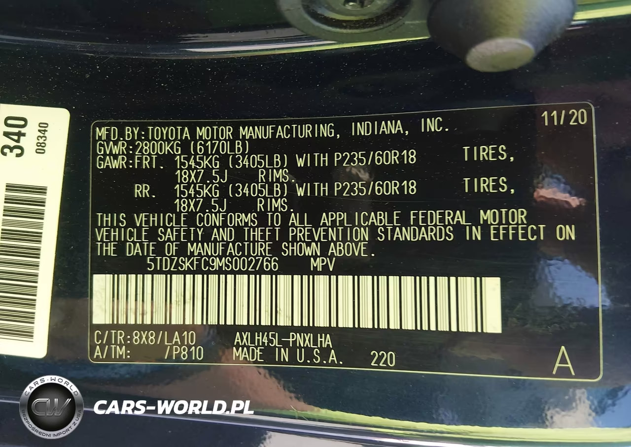 2021 Toyota Sienna Limited VIN:5TDZSKFC9MS002766 - 9