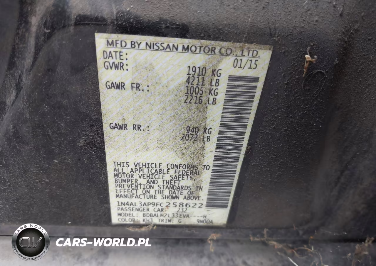2015 Nissan Altima 2.5 Sv VIN:1N4AL3AP9FC258622 - 9