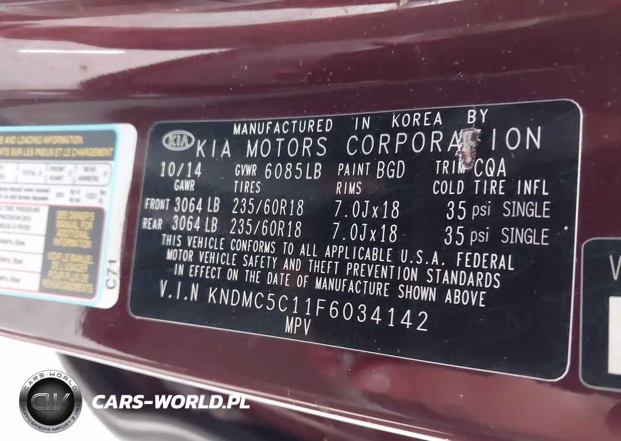 2015 Kia Sedona Ex VIN:KNDMC5C11F6034142 - 9