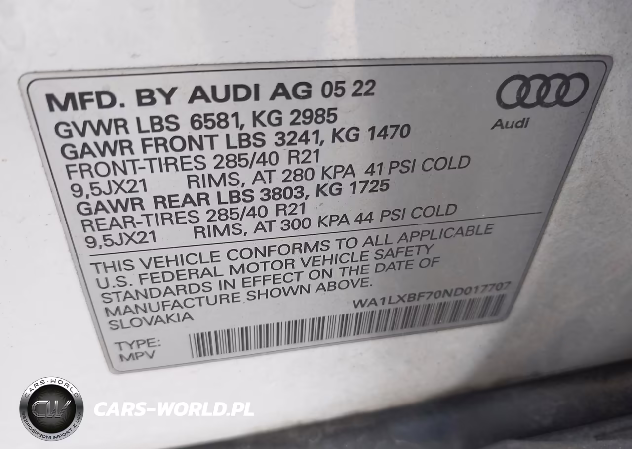 2022 Audi Q7 Premium Plus 55 Tfsi Quattro Tiptronic VIN:WA1LXBF70ND017707 - 9