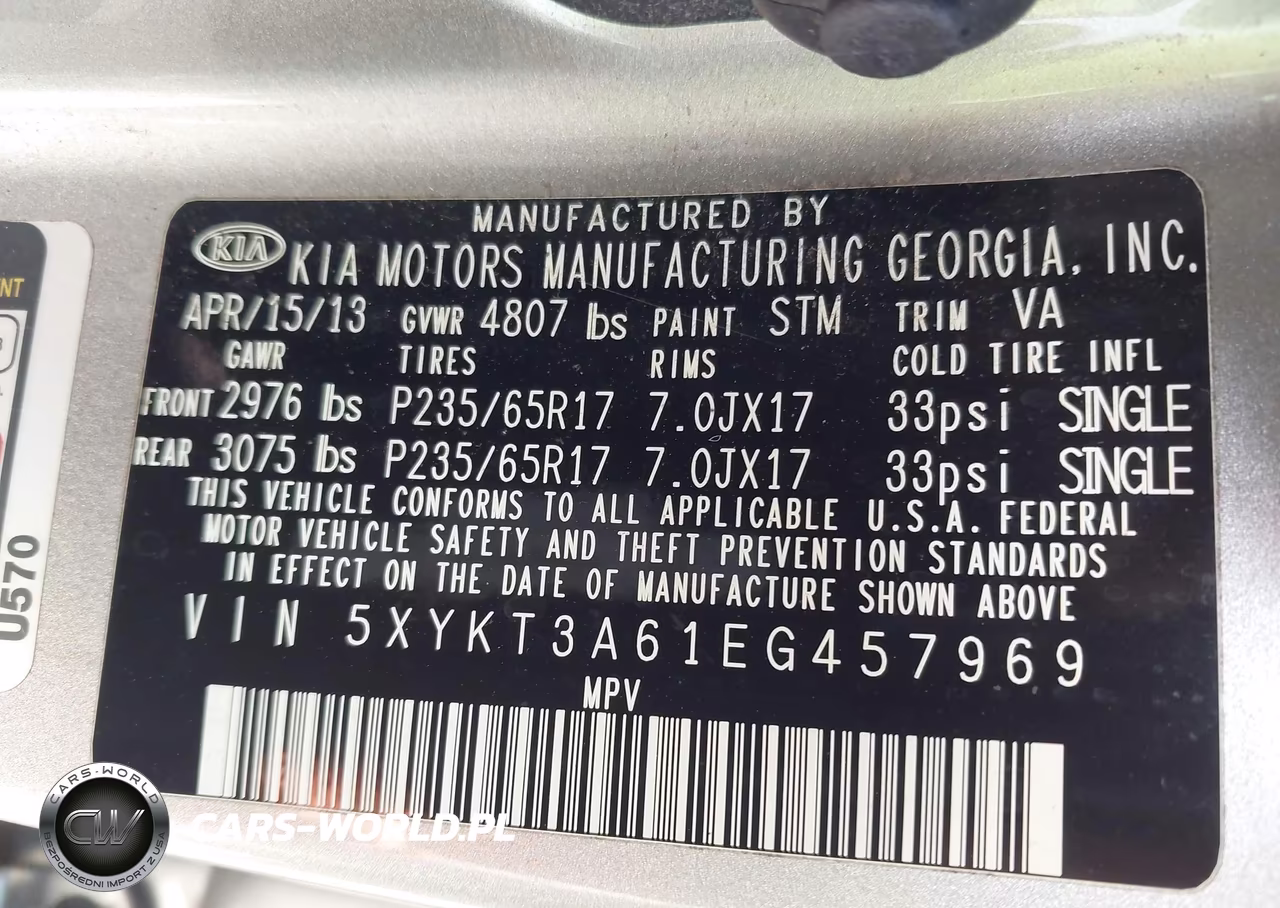 2014 Kia Sorento Lx VIN:5XYKT3A61EG457969 - 9