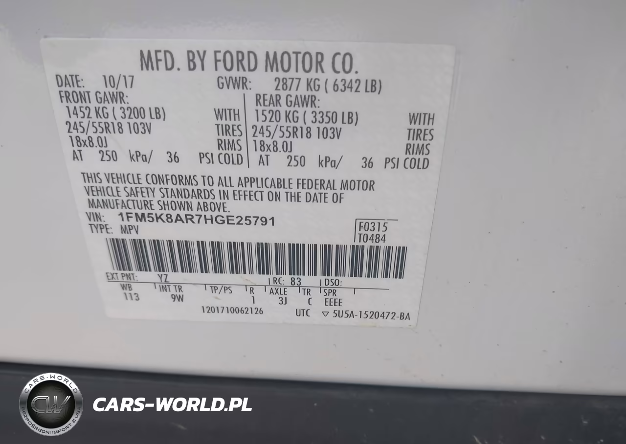 2017 Ford Utility Police Interceptor VIN:1FM5K8AR7HGE25791 - 9
