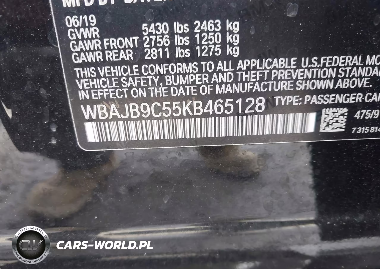 2019 BMW M550I xDrive VIN:WBAJB9C55KB465128 - 9