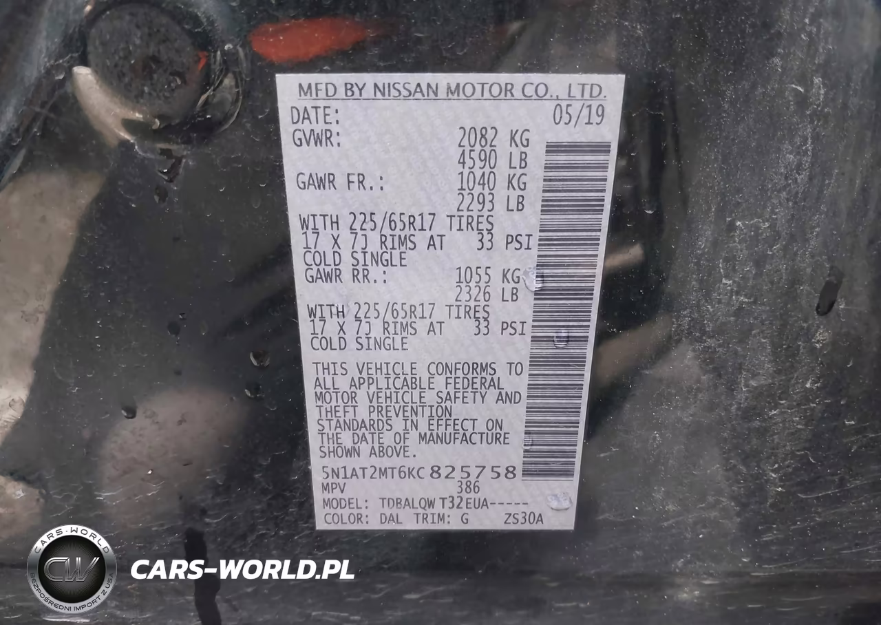 2019 Nissan Rogue Sv VIN:5N1AT2MT6KC825758 - 9