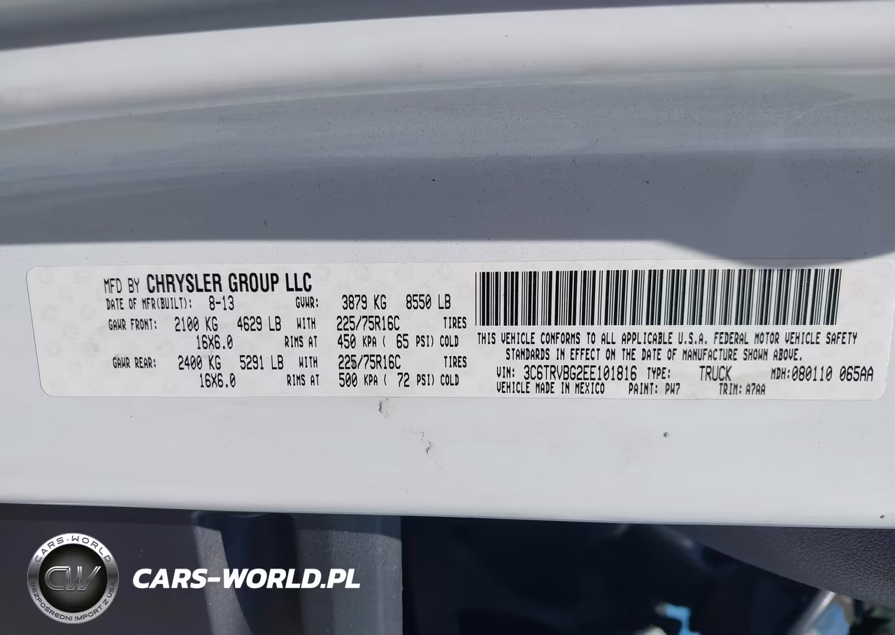 2014 Ram Promaster 1500 VIN:3C6TRVBG2EE101816 - 9