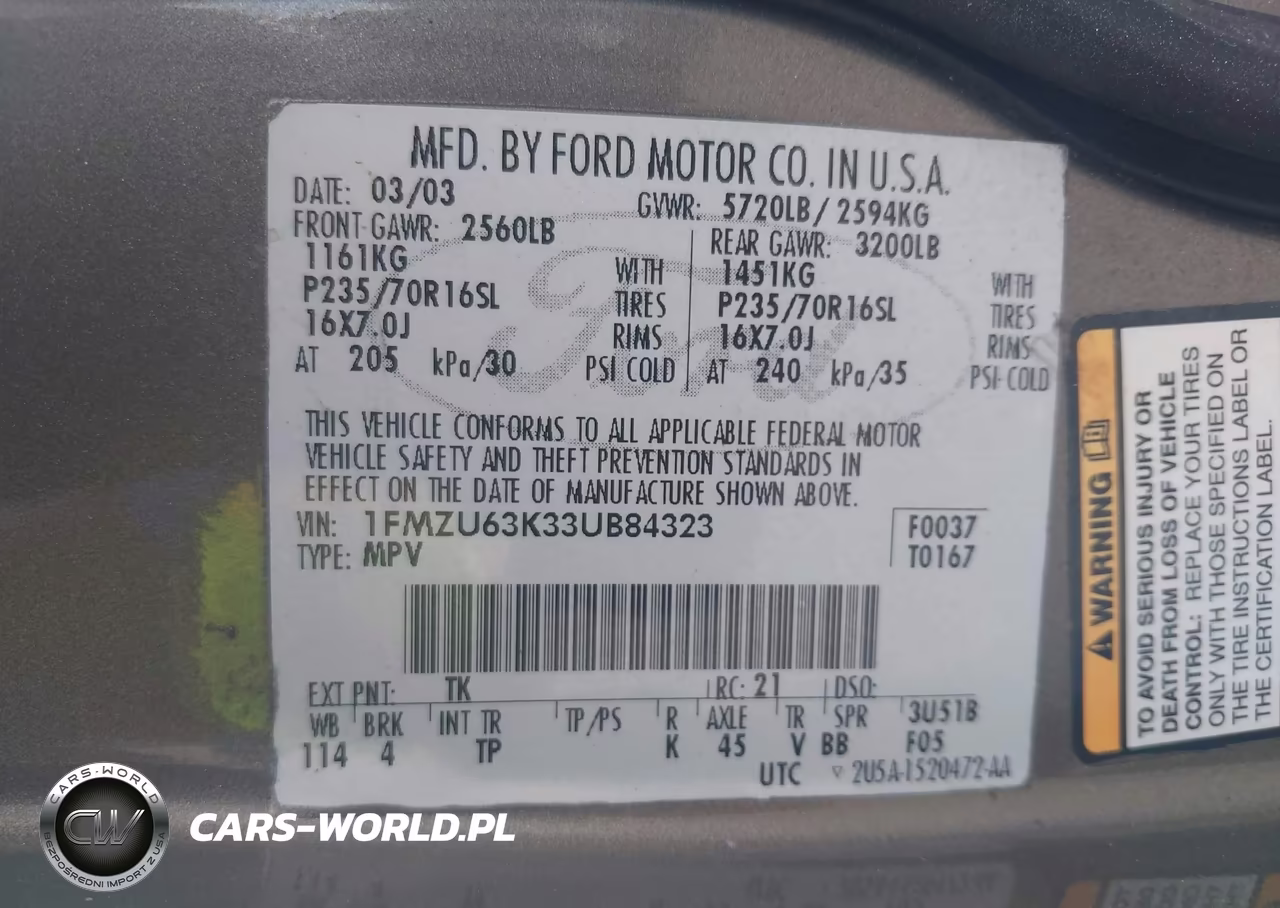 2003 Ford Explorer Nbx-Xlt VIN:1FMZU63K33UB84323 - 9