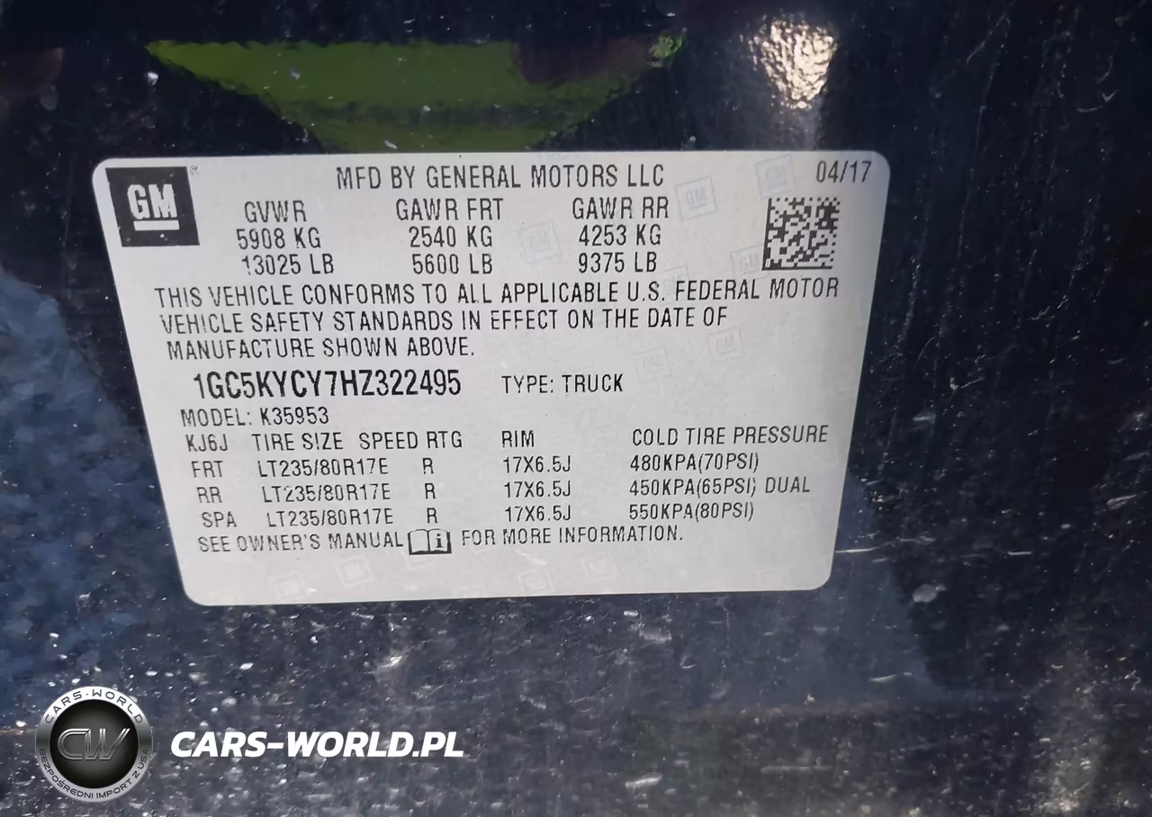 2017 Chevrolet Silverado 3500Hd Wt VIN:1GC5KYCY7HZ322495 - 9
