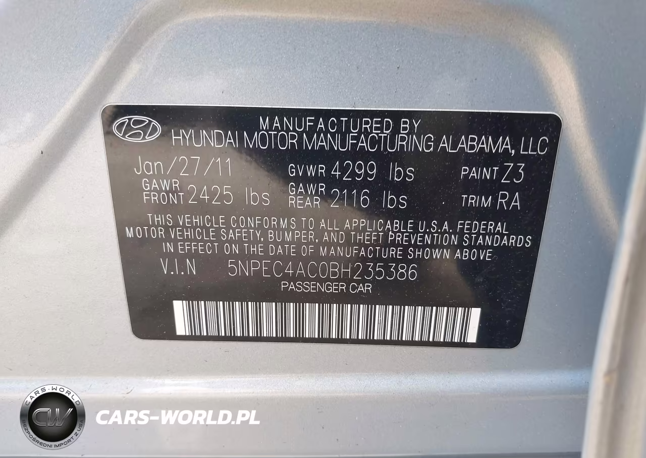 2011 Hyundai Sonata Limited VIN:5NPEC4AC0BH235386 - 9