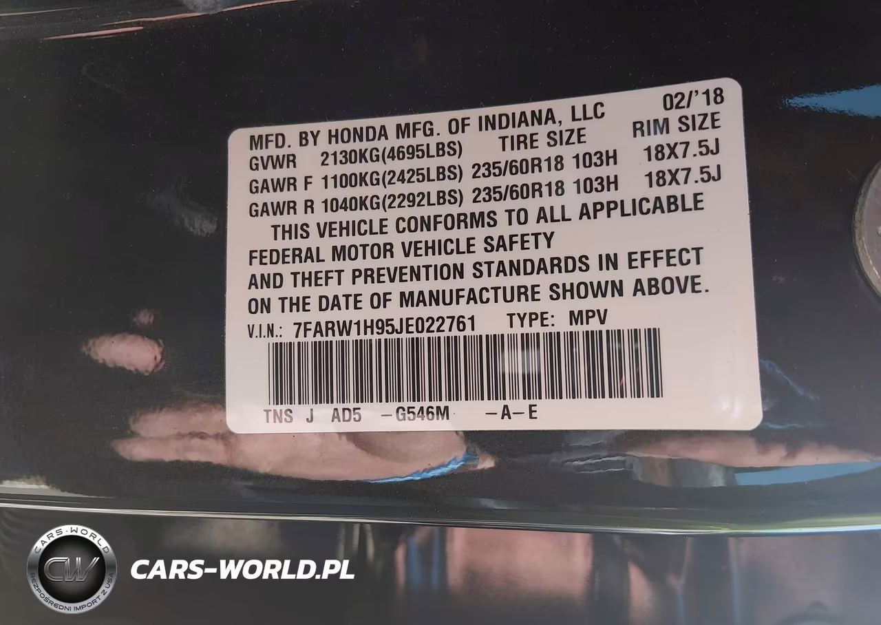 2018 Honda Cr-V Touring VIN:7FARW1H95JE022761 - 9