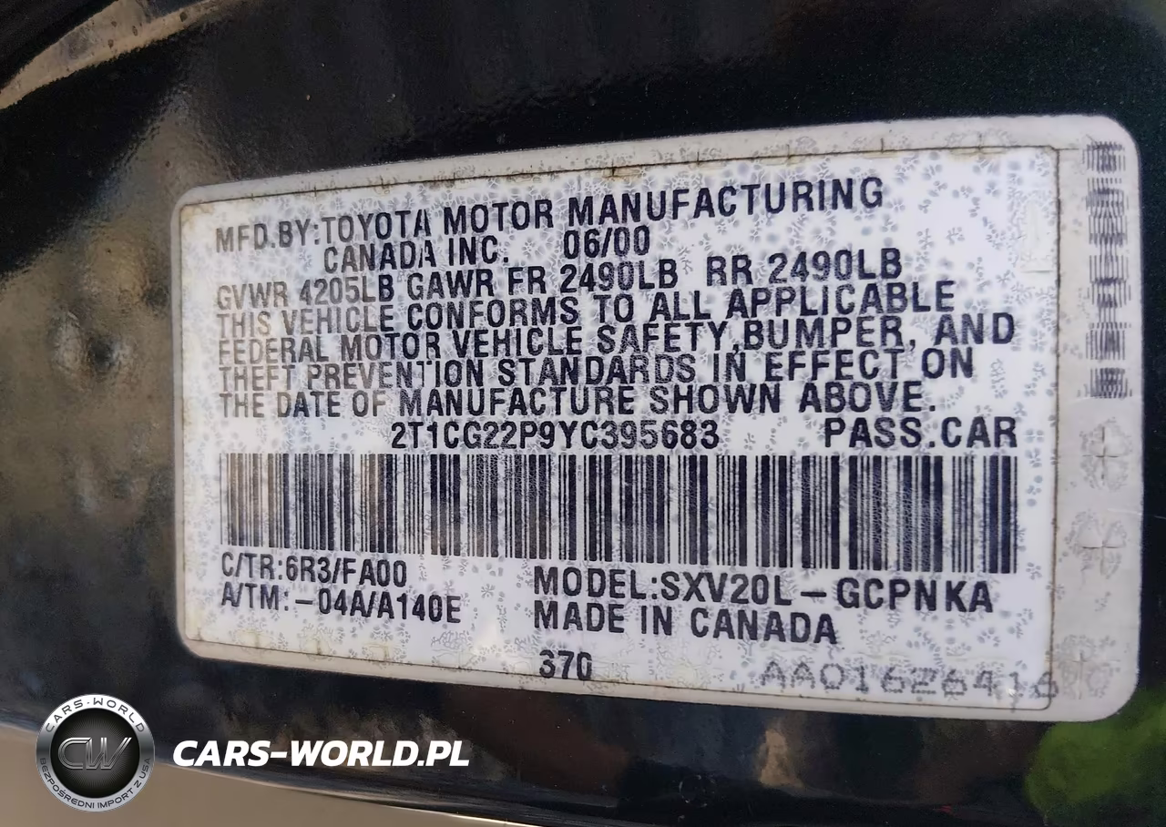 2000 Toyota Camry Solara Se VIN:2T1CG22P9YC395683 - 9