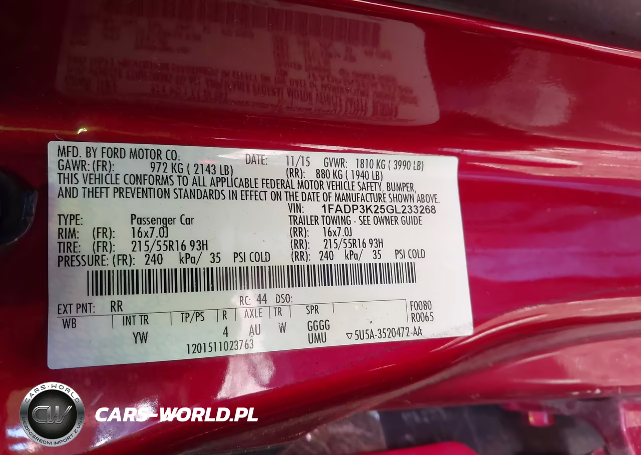 2016 Ford Focus Se VIN:1FADP3K25GL233268 - 9
